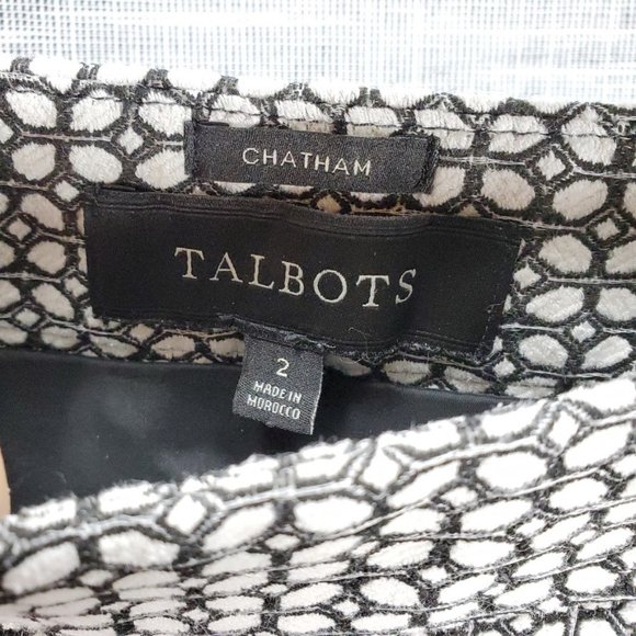 Talbots Chatham Ankle Pants Size 2 Black White - Picture 3 of 4